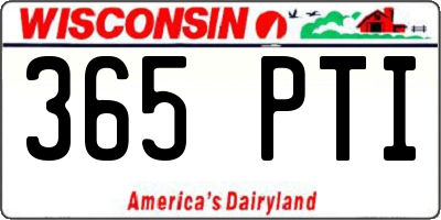 WI license plate 365PTI