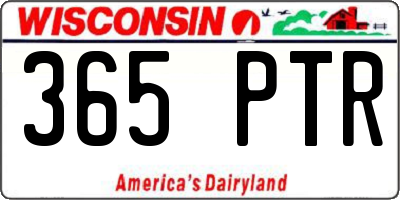 WI license plate 365PTR