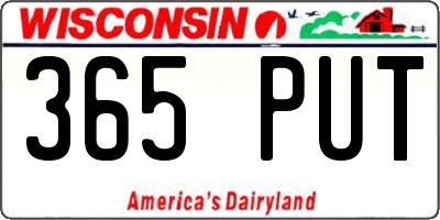 WI license plate 365PUT