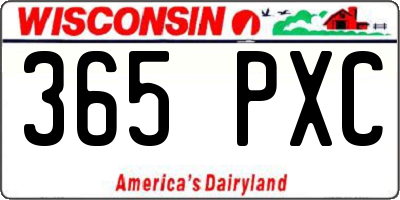 WI license plate 365PXC