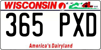 WI license plate 365PXD