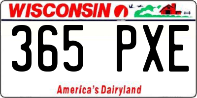 WI license plate 365PXE