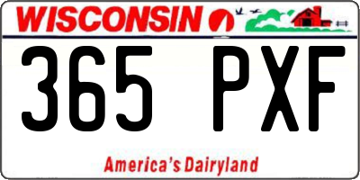 WI license plate 365PXF