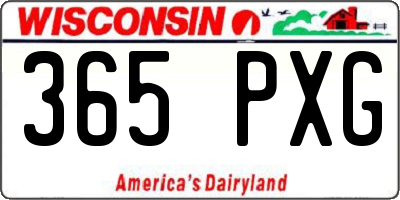 WI license plate 365PXG
