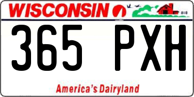WI license plate 365PXH