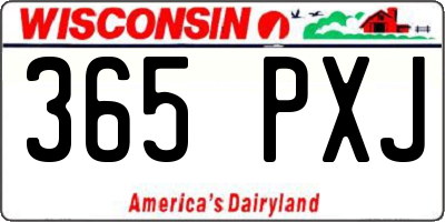 WI license plate 365PXJ