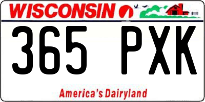 WI license plate 365PXK