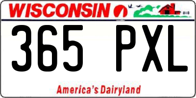 WI license plate 365PXL