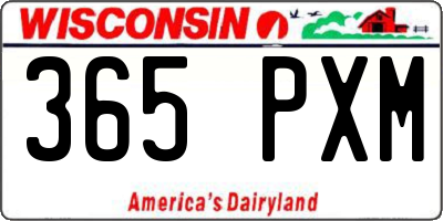 WI license plate 365PXM
