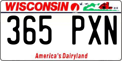WI license plate 365PXN