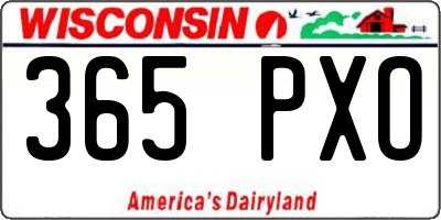 WI license plate 365PXO