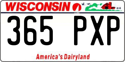 WI license plate 365PXP