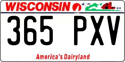 WI license plate 365PXV