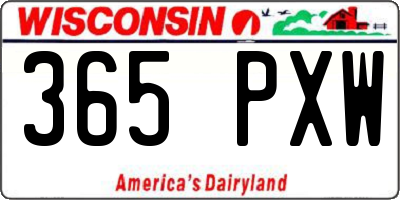 WI license plate 365PXW
