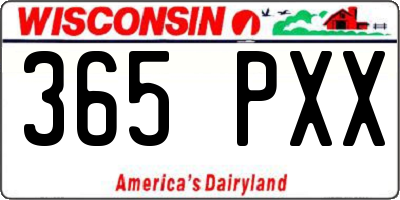 WI license plate 365PXX