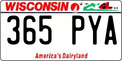 WI license plate 365PYA