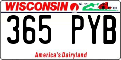 WI license plate 365PYB