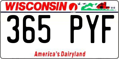 WI license plate 365PYF