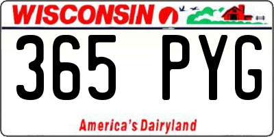 WI license plate 365PYG