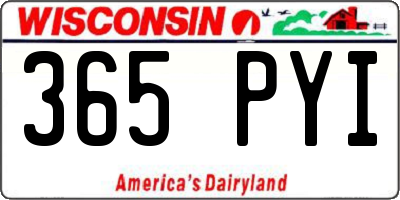 WI license plate 365PYI