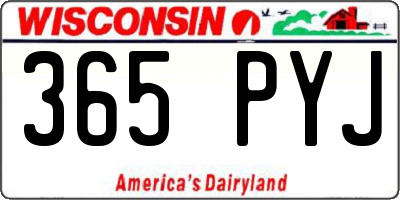 WI license plate 365PYJ