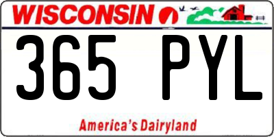 WI license plate 365PYL