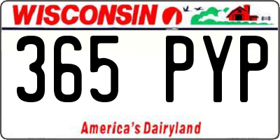 WI license plate 365PYP