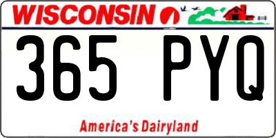 WI license plate 365PYQ