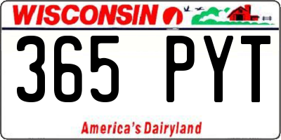 WI license plate 365PYT