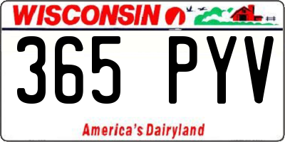 WI license plate 365PYV