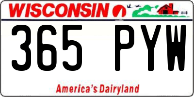 WI license plate 365PYW