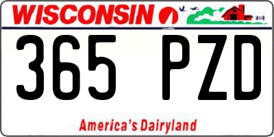 WI license plate 365PZD