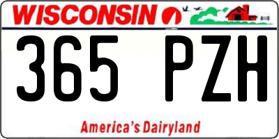 WI license plate 365PZH