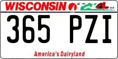 WI license plate 365PZI