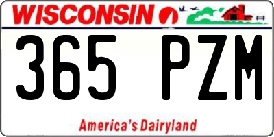 WI license plate 365PZM
