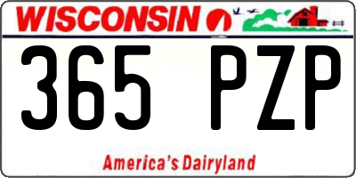 WI license plate 365PZP