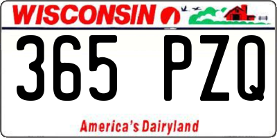WI license plate 365PZQ