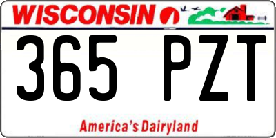 WI license plate 365PZT