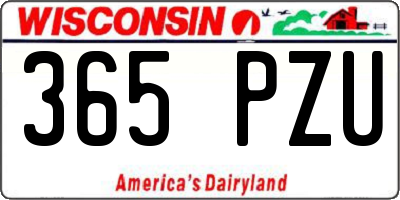 WI license plate 365PZU