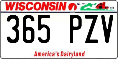 WI license plate 365PZV