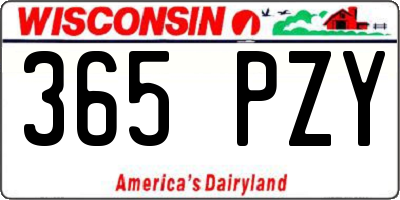 WI license plate 365PZY
