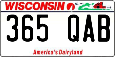 WI license plate 365QAB