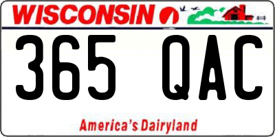 WI license plate 365QAC