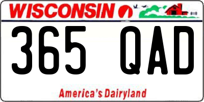 WI license plate 365QAD