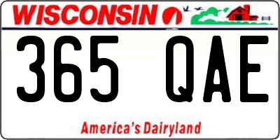 WI license plate 365QAE