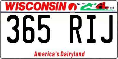 WI license plate 365RIJ