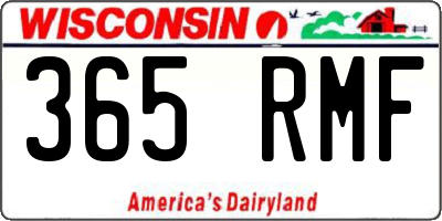 WI license plate 365RMF