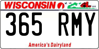 WI license plate 365RMY