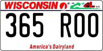 WI license plate 365ROO