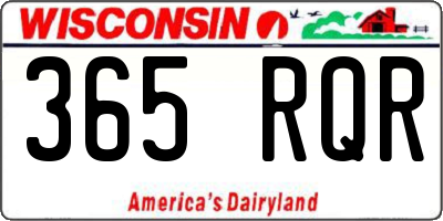 WI license plate 365RQR